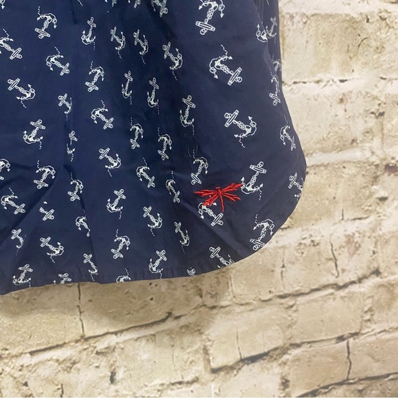 Talbots Blue Nautical Tab Sleeve Button Up - Picture 3 of 6